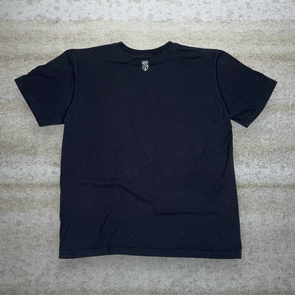 Vintage Y2K Nike Center Swoosh Shirt Mens L Jet Black Baseball Grey Logo - Picture 2 of 4